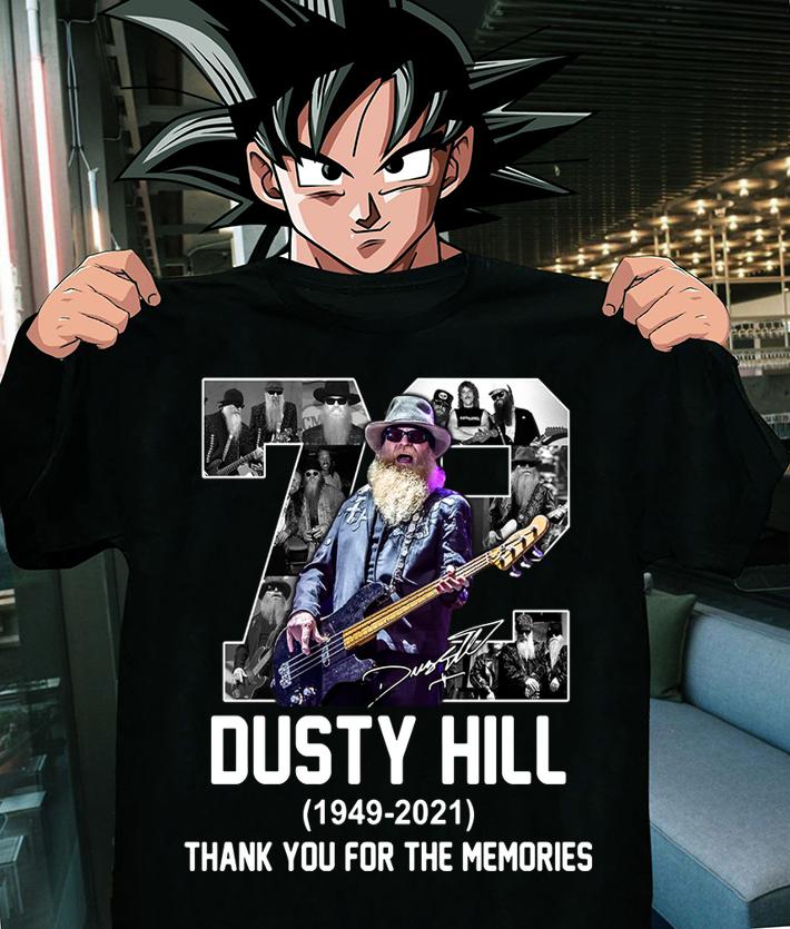 72 Years Of Dusty Hill 1949-2021 Signature Thank You For The Memories Zz Top t-shirt shirt