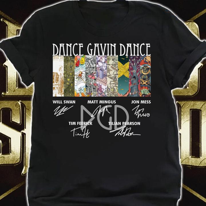 Dance Gavin Dance Will Swan Matt Mingus Jon Mess Signatures t-shirt shirt