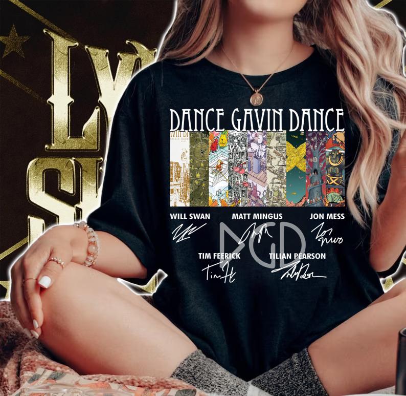 Dance Gavin Dance Will Swan Matt Mingus Jon Mess Signatures t-shirt woman shirt
