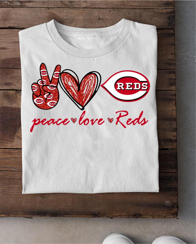 Peace love Cincinnati Reds Logo t-shirt shirt