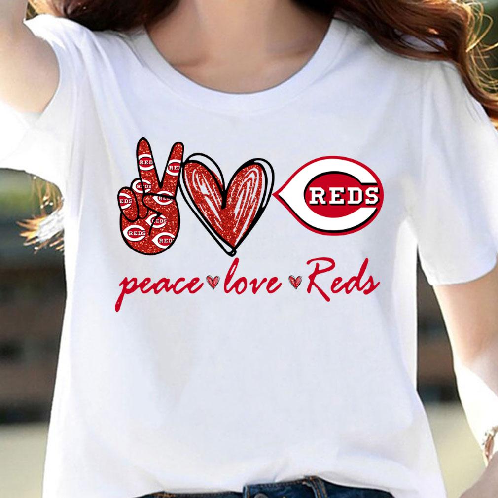 Peace love Cincinnati Reds Logo t-shirt woman shirt