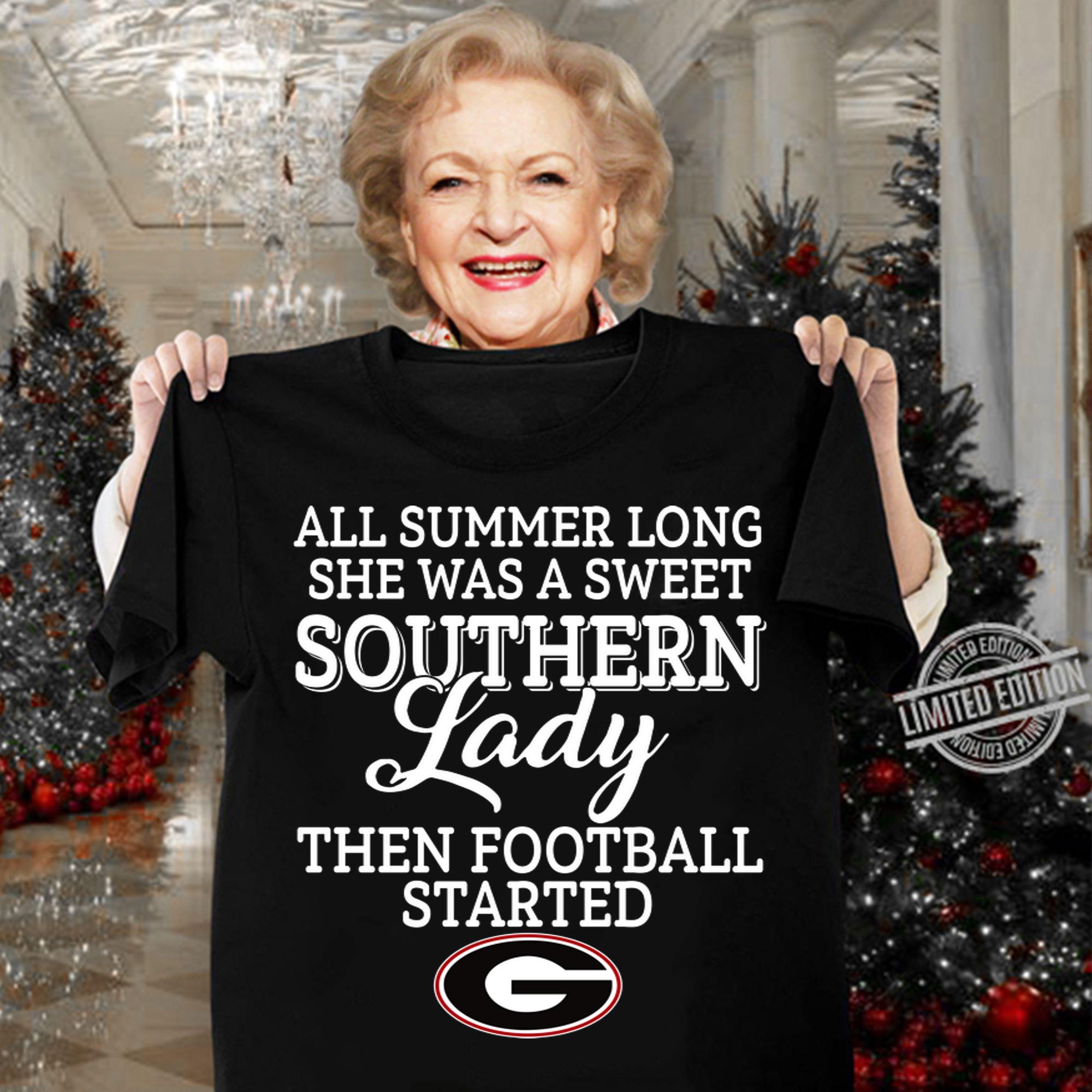 Summer Long Sweet Southern Lady Football Started Georgia Bulldogs t-shirt woman shirt