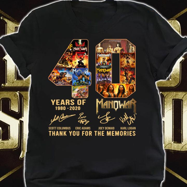 40 Years Of Manowar 1980 2020 thank you for the memories signatures t-shirt shirt