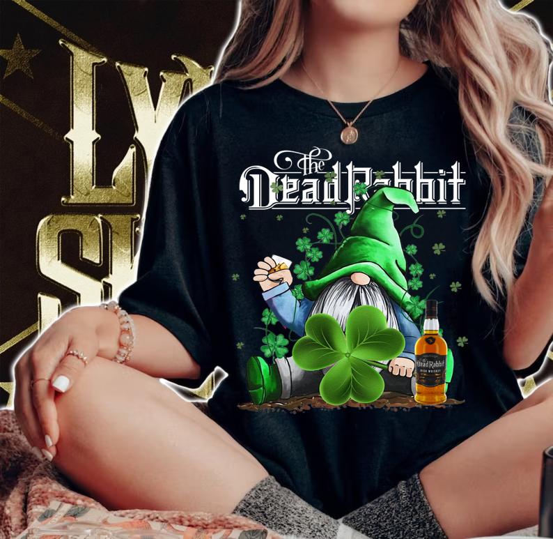 Gnome The Dead Rabbit Irish Whiskey St. Patrick's day t-shirt woman shirt