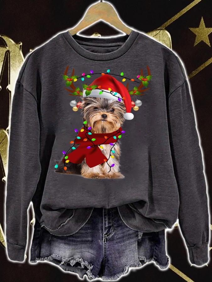 Yorkshire Terrier Reindeer Christmas t-shirt sweatshirt