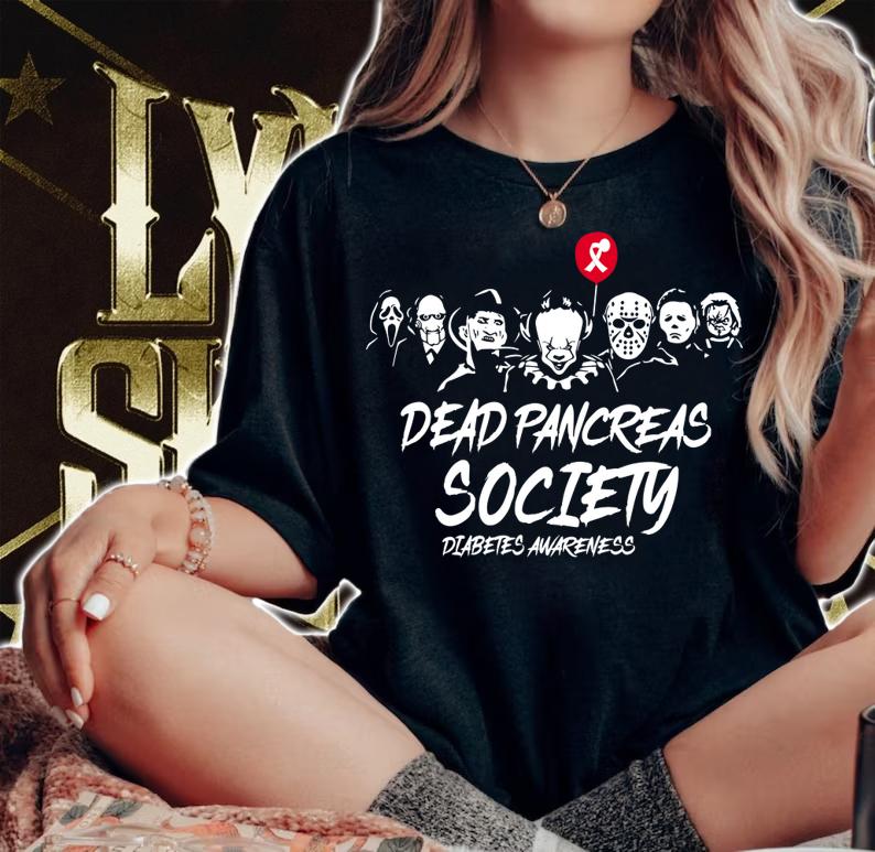 Horror character dead pancreas society diabetes awareness t-shirt woman shirt