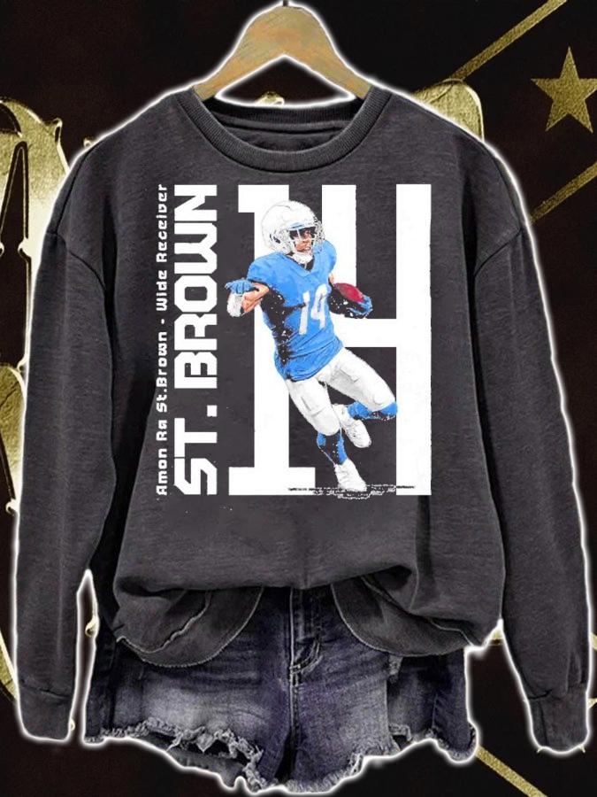 Amon-Ra St. Brown Detroit Vertical Football Shirt t-shirt sweatshirt