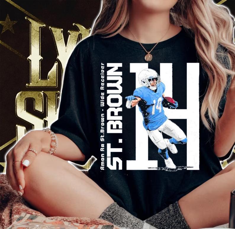 Amon-Ra St. Brown Detroit Vertical Football Shirt t-shirt woman shirt