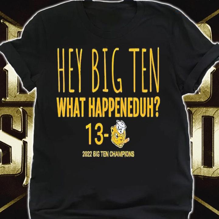 Hey Big Ten what happeneduh 13 Michigan Wolverines 2022 Big Ten Champions shirt t-shirt shirt
