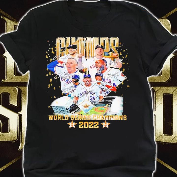 Champs World Series Champions 2022 Houston Astros signatures shirt t-shirt shirt