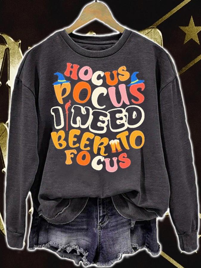 Hocus Pocus I Need Beer To Focus Halloween T-Shirt t-shirt