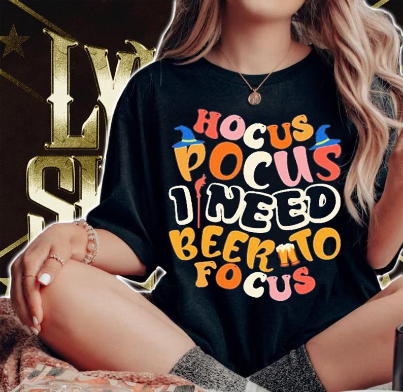 Hocus Pocus I Need Beer To Focus Halloween T-Shirt t-shirt