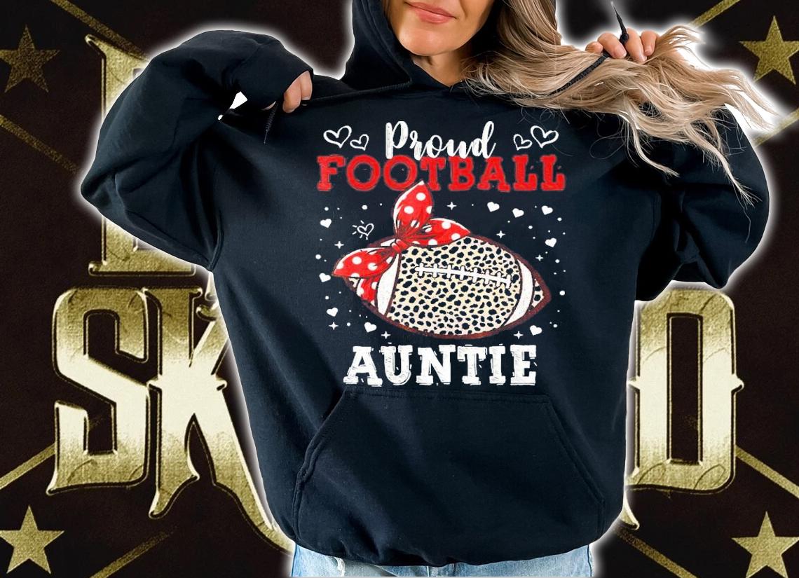 Proud Football Auntie Women Leopard Game Day Players T-Shirt t-shirt hoodie