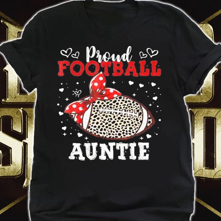Proud Football Auntie Women Leopard Game Day Players T-Shirt t-shirt shirt