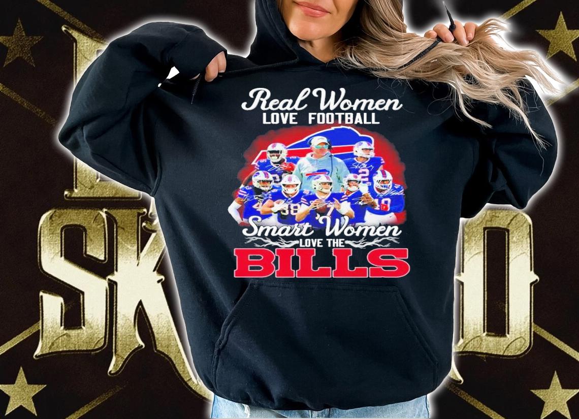 Real Women Love Football Smart Women Love The Bills Signatures 2022 Shirt t-shirt