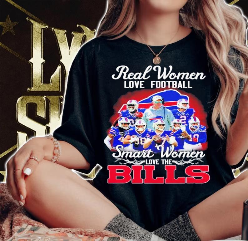Real Women Love Football Smart Women Love The Bills Signatures 2022 Shirt t-shirt