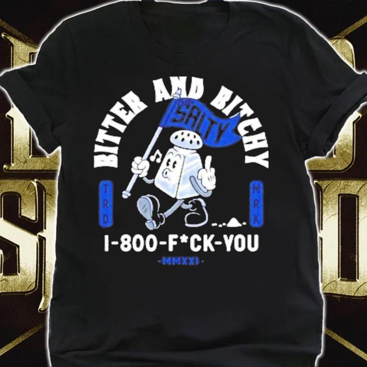 Bitter And Bitchy Extra Salty Flipping Off Nsfw Cartoon Rubberhose Character Rude Salt Bae Meme T-Shirt t-shirt