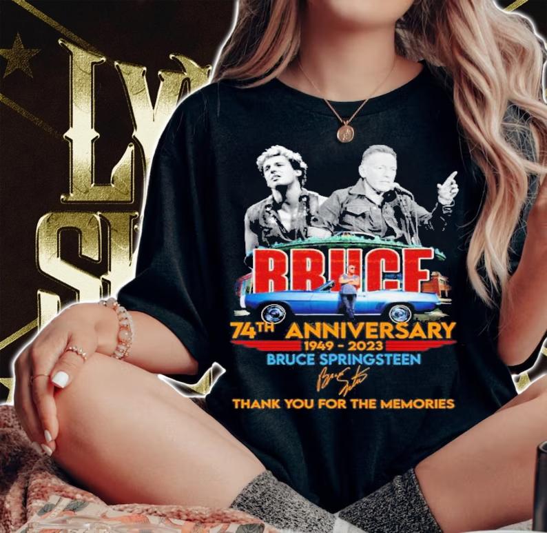 Bruce 74th anniversary 1949 2023 Bruce Springsteen thank you for the memorie signature shirt t-shirt
