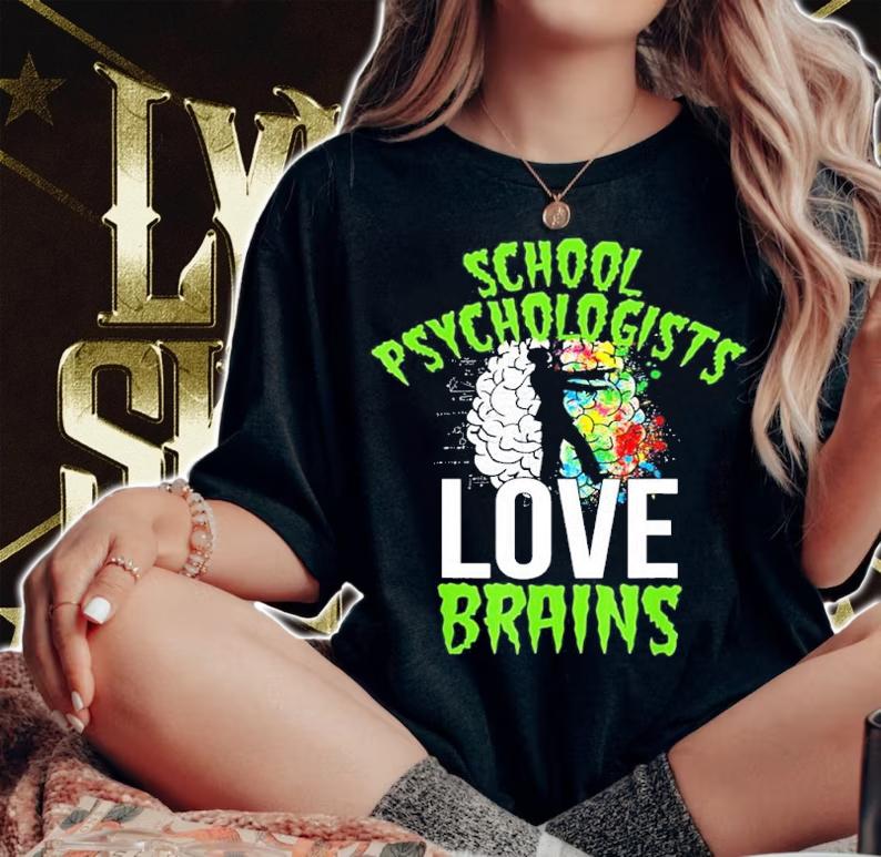 Teacher Halloween Psychologists Love Brains shirt t-shirt