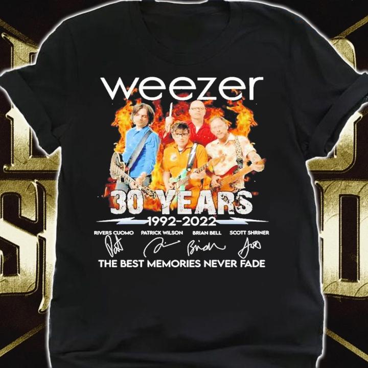 Weezer 30 years 1992 2022 the best memoreis never fade shirt t-shirt