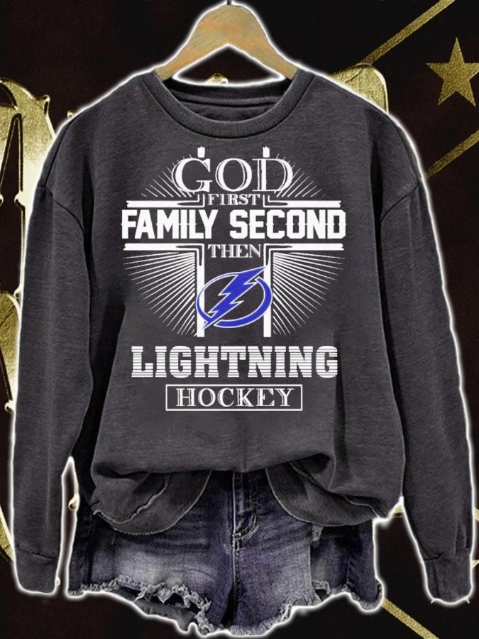 God First Family Second Then Lightning Hockey T-Shirt t-shirt sweatshirt