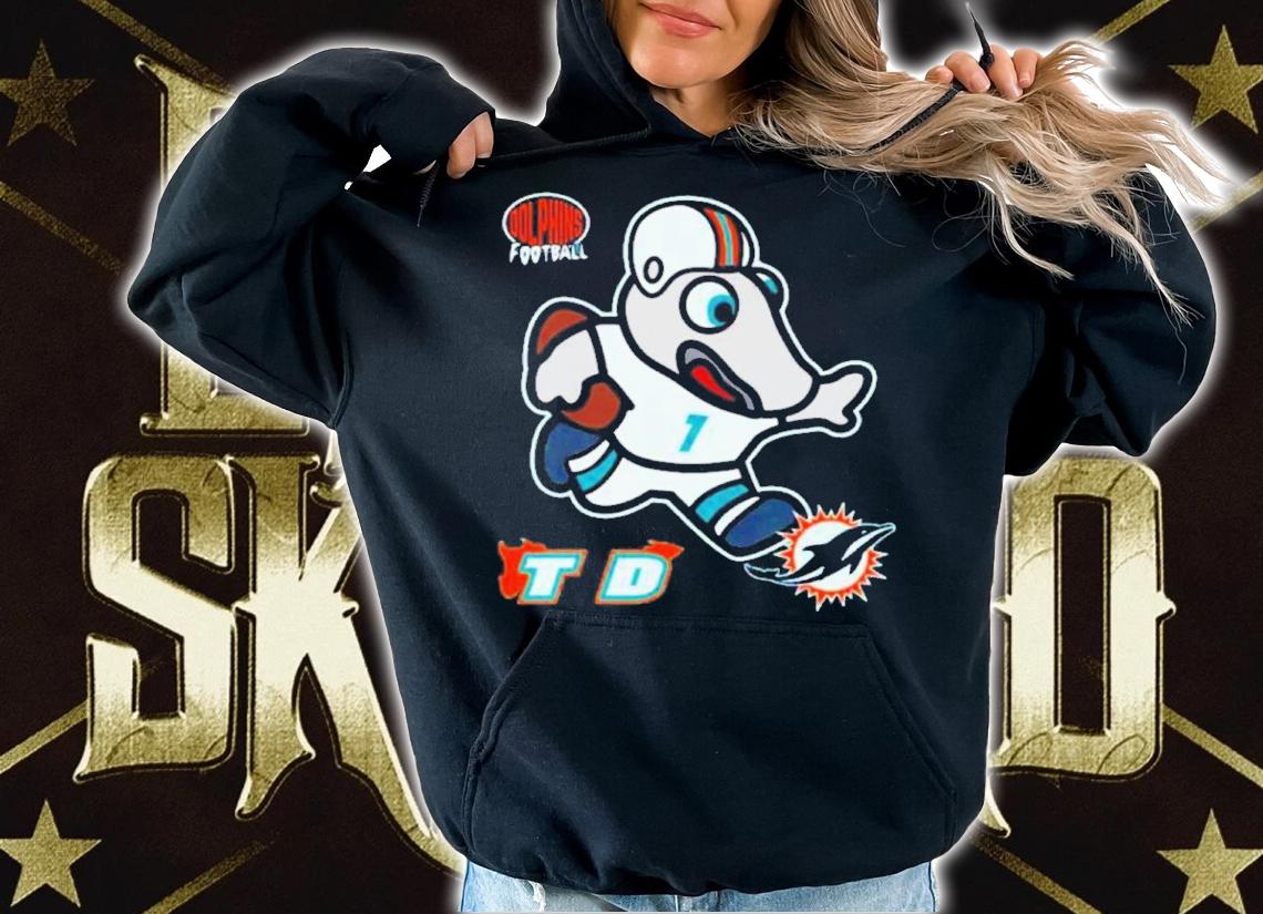 Miami Dolphins Sizzle Mascot Aqua Shirt t-shirt hoodie