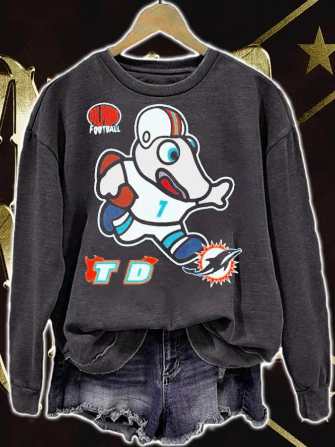 Miami Dolphins Sizzle Mascot Aqua Shirt t-shirt sweatshirt