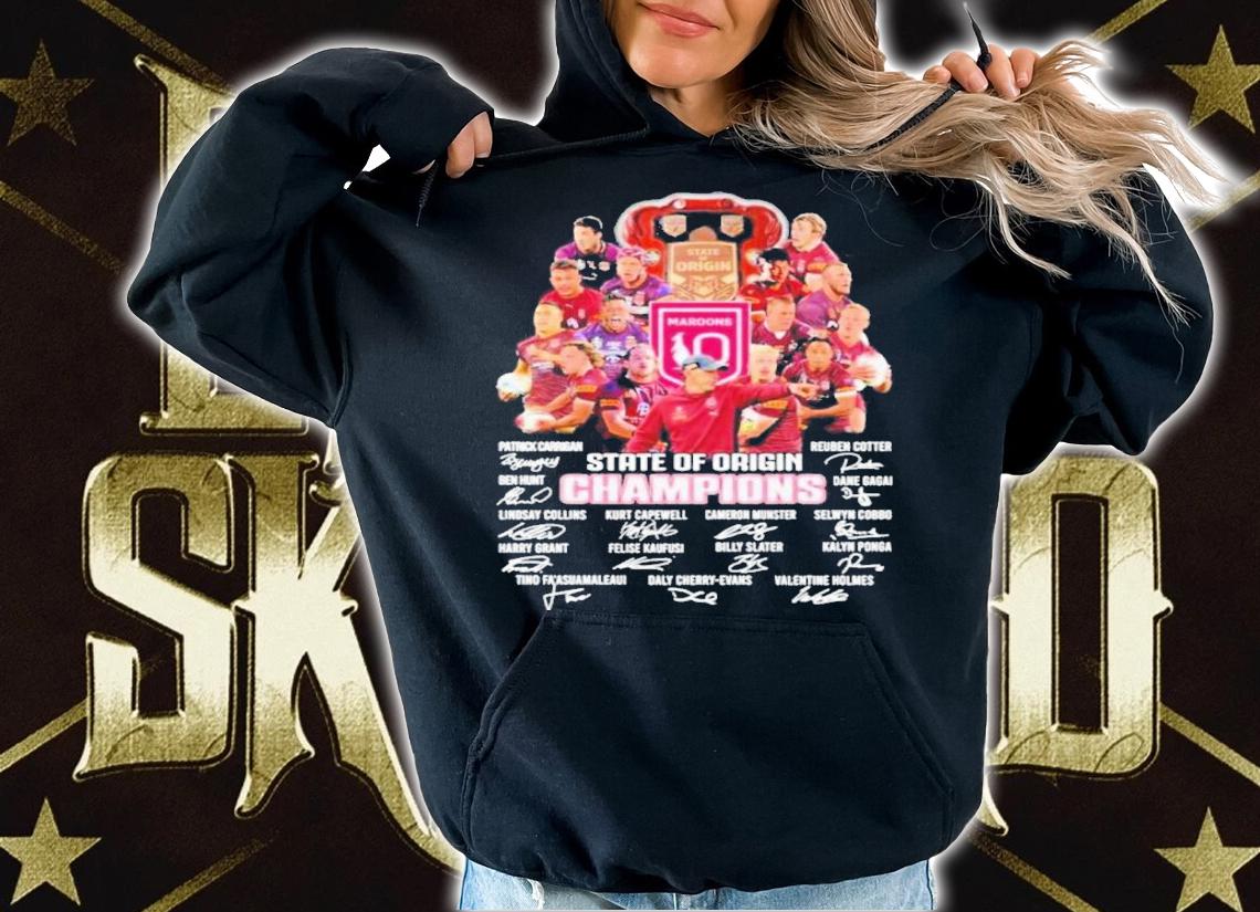 Queensland Maroons Team State Of Origin Champions Signatures Shirt t-shirt hoodie
