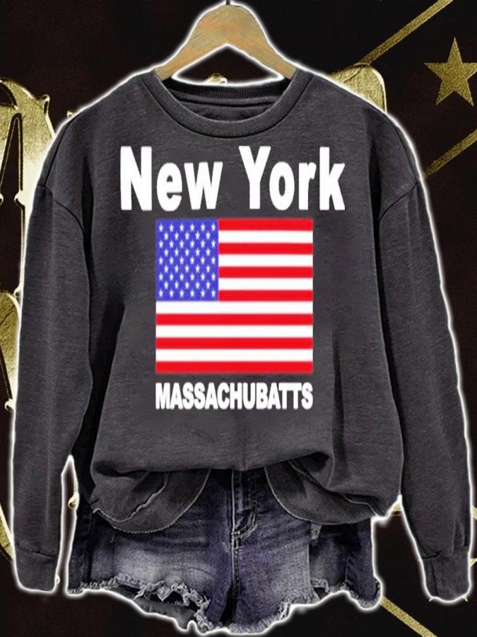New York Massachubatts Flag American Shirt t-shirt