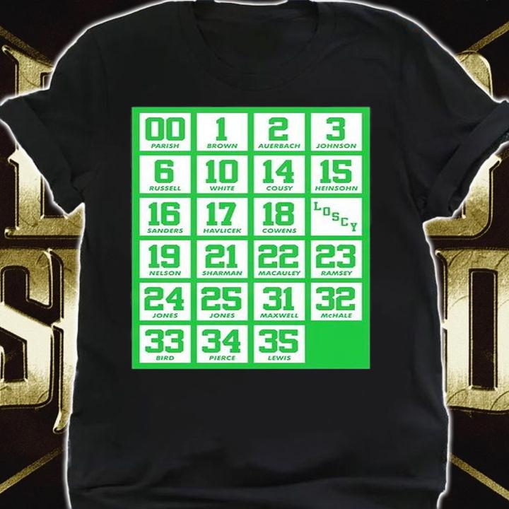 Retired Numbers Boston Celtics T-Shirt t-shirt