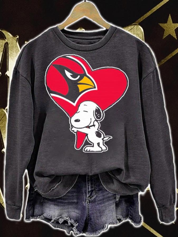 Snoopy Hugs The Arizona Cardinals Heart Shirt t-shirt