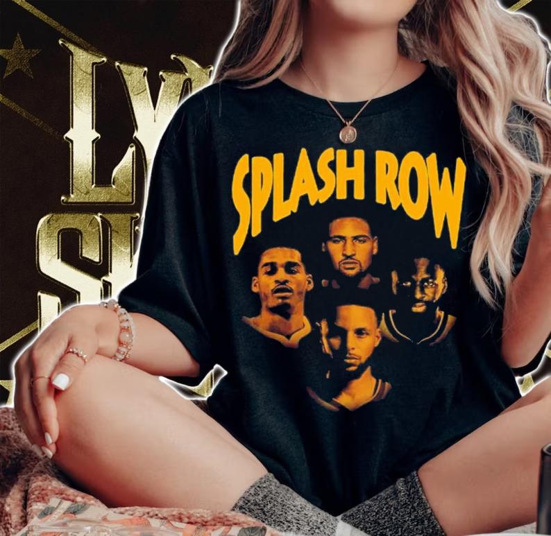 Splash Row Warriors Stephen Curry Klay Thompson Draymond Green And Jordan Poole Shirt t-shirt