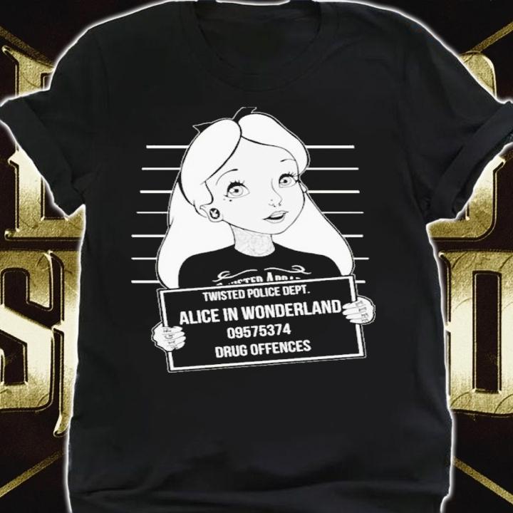 Twisted Alice In Wonderland Mugshot Shirt t-shirt shirt