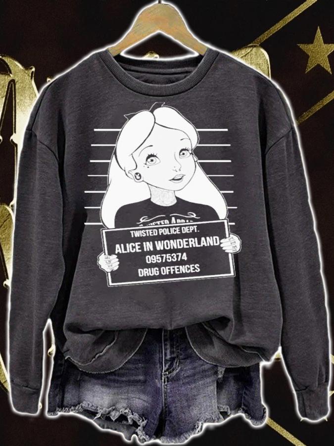 Twisted Alice In Wonderland Mugshot Shirt t-shirt sweatshirt