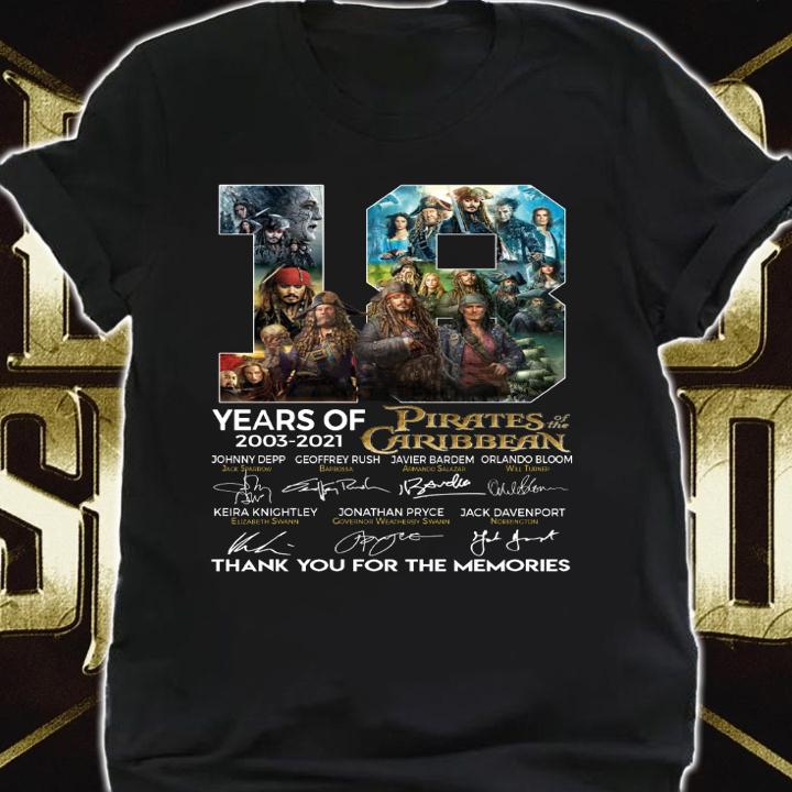 18 Years Of 2003-2021 Pirates Of The Caribbean Signatures t-shirt shirt