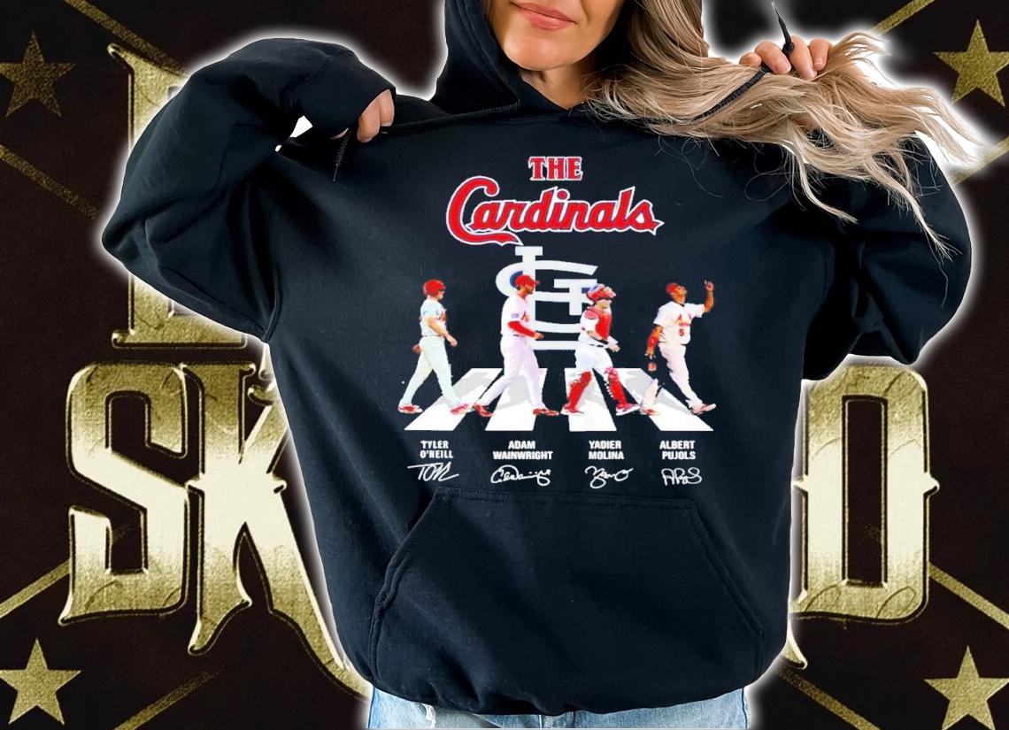 The Cardinals Tyler O'neill Adam Wainwright Yadier Molina And Albert Pujols Abbey Road Signatures Shirt t-shirt hoodie