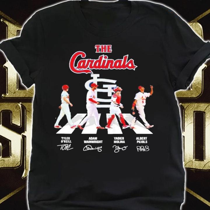 The Cardinals Tyler O'neill Adam Wainwright Yadier Molina And Albert Pujols Abbey Road Signatures Shirt t-shirt shirt