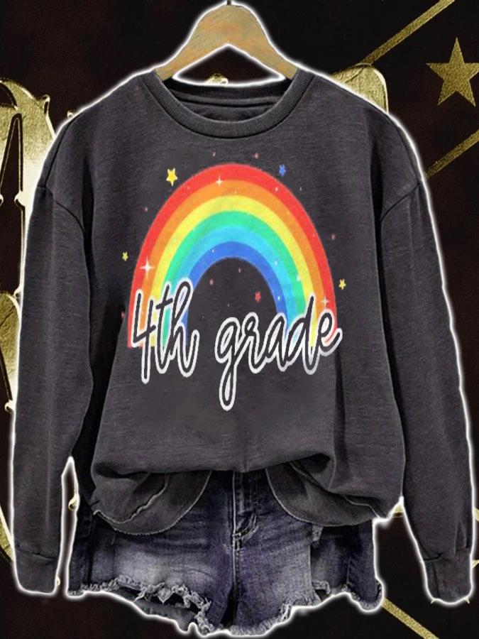 4Th Grade Retro Rainbow Colorful Fourth Year Of School Shirt t-shirt sweatshirt