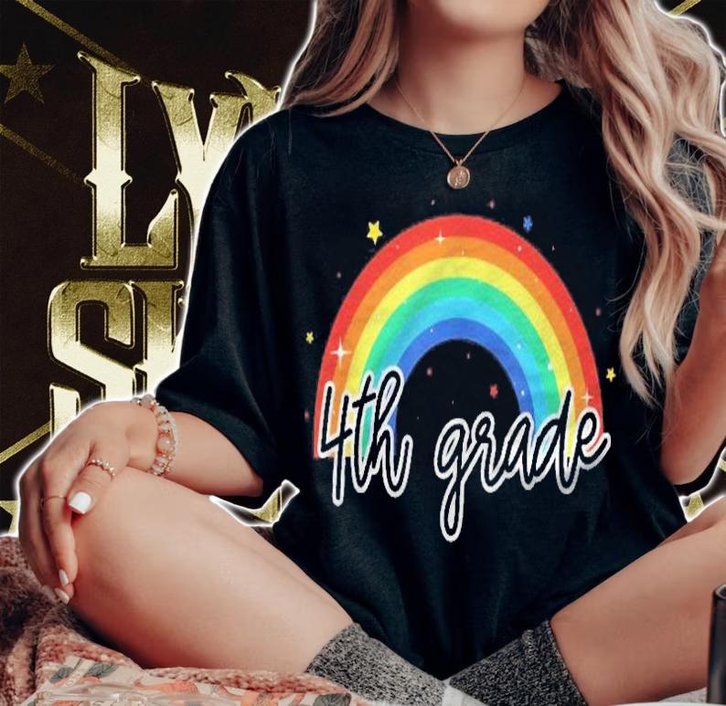 4Th Grade Retro Rainbow Colorful Fourth Year Of School Shirt t-shirt woman shirt