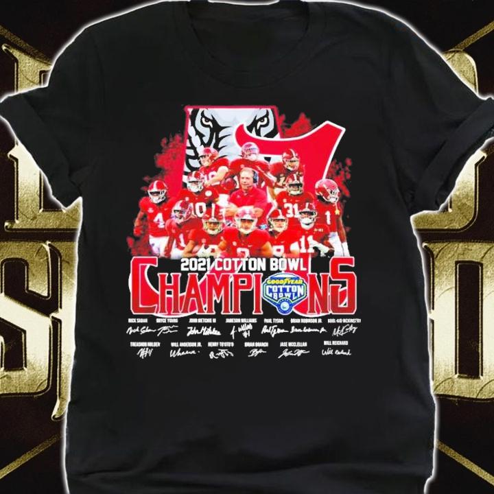 Alabama Crimson Tide 2021 Cotton Bowl Champions Signatures Shirt t-shirt shirt