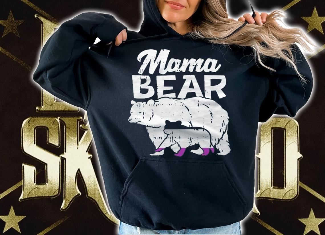 Asexual Pride Mama Bear Ace Flag Lgbtq Mom Ally Gift T-shirt t-shirt hoodie