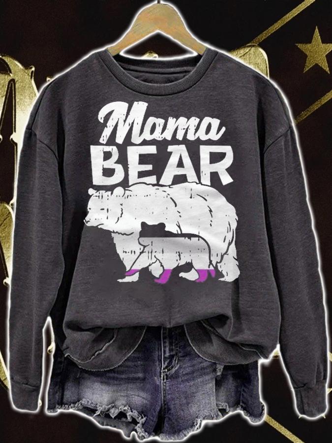 Asexual Pride Mama Bear Ace Flag Lgbtq Mom Ally Gift T-shirt t-shirt sweatshirt