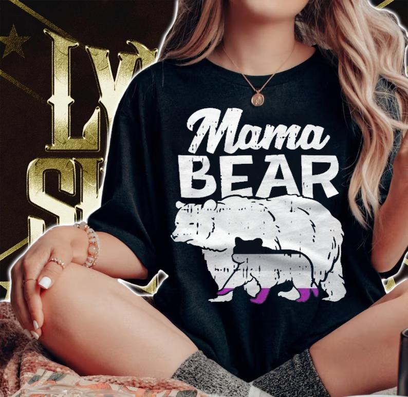 Asexual Pride Mama Bear Ace Flag Lgbtq Mom Ally Gift T-shirt t-shirt woman shirt