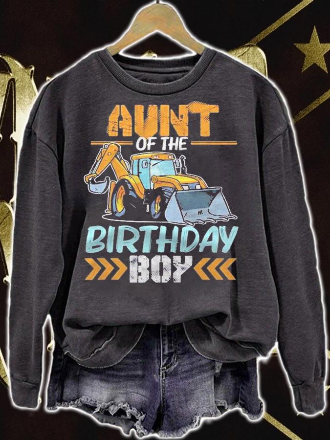 Aunt Of The Birthday Boy Construction Excavator Shirt t-shirt