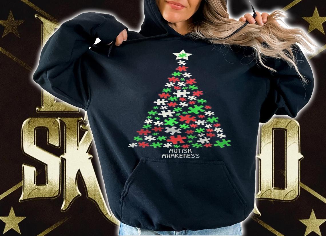 Autism tree Christmas T-shirt t-shirt