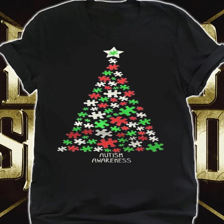 Autism tree Christmas T-shirt t-shirt