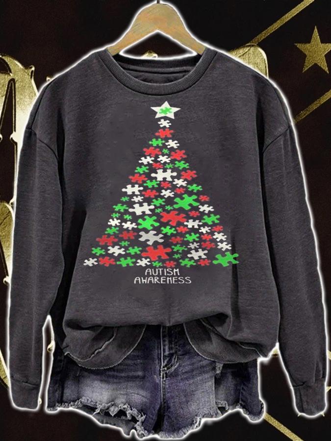 Autism tree Christmas T-shirt t-shirt