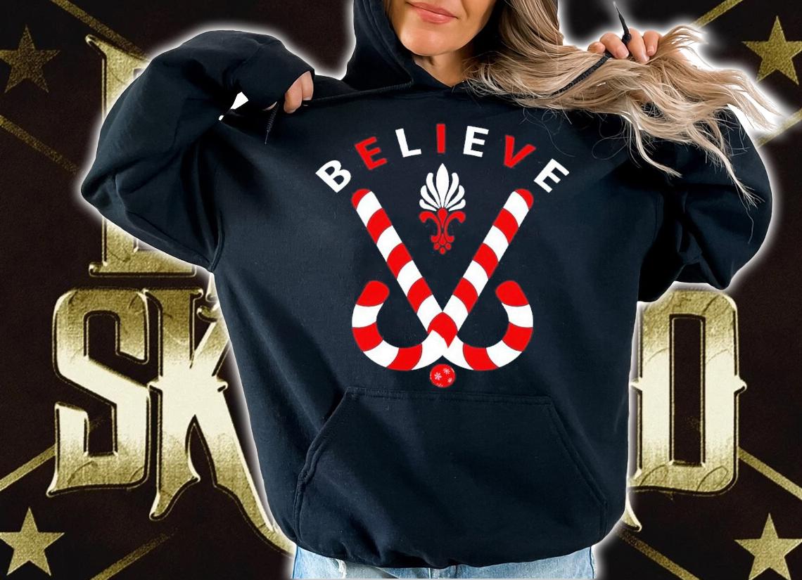 Believe Candy Cane Christmas Shirt t-shirt hoodie