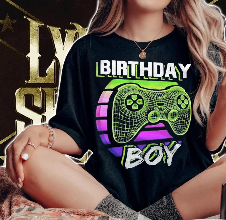 Birthday Boy Video Game Controller Birthday Gamer Boys Shirt t-shirt