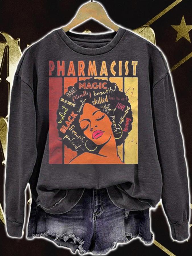 Black Pharmacist Strong Afro African American Women Shirt t-shirt sweatshirt